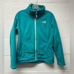 Teal Fuzzy North Face Zip Up